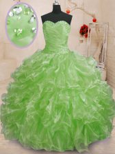  Floor Length Ball Gowns Sleeveless Quinceanera Dresses Lace Up