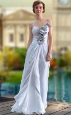 Colorful Silver V-neck Neckline Beading and Ruching Homecoming Dress Sleeveless Zipper