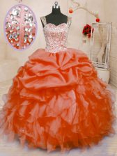 Fine Sleeveless Beading and Ruffles and Pick Ups Lace Up Vestidos de Quinceanera