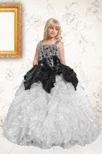 Fantastic Sleeveless Lace Up Floor Length Beading and Pick Ups Pageant Gowns For Girls