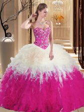 Affordable Floor Length Multi-color Quinceanera Gowns Sleeveless Lace Up