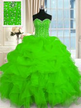  Floor Length 15 Quinceanera Dress Sweetheart Sleeveless Lace Up