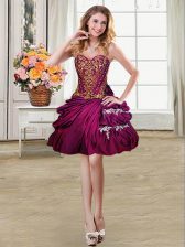 Excellent Sweetheart Sleeveless Taffeta Prom Gown Beading and Appliques and Pick Ups Lace Up