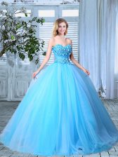  Sweetheart Sleeveless Organza Sweet 16 Dresses Appliques Lace Up