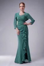  Green Prom Gown Prom and Party with Beading Straps Sleeveless Zipper