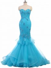  Sweetheart Sleeveless Tulle Homecoming Dress Appliques Brush Train Lace Up