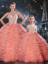 Fantastic Floor Length Watermelon Red Sweet 16 Quinceanera Dress Sweetheart Sleeveless Lace Up