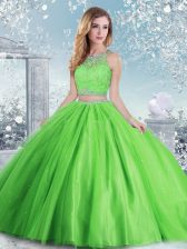  Tulle Clasp Handle 15th Birthday Dress Sleeveless Floor Length Beading and Sequins