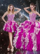 Popular Floor Length Lace Up 15 Quinceanera Dress Multi-color for Military Ball and Sweet 16 and Quinceanera with Beading and Ruffles