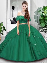  Sleeveless Lace Up Floor Length Lace and Ruffles Sweet 16 Dresses