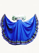 Hot Selling Royal Blue Short Sleeves Ruffled Layers Floor Length 15th Birthday Dress