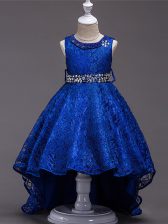 Beauteous Sleeveless Beading Lace Up Little Girl Pageant Gowns