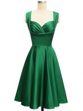 Shining Green Straps Lace Up Ruching Quinceanera Dama Dress Sleeveless