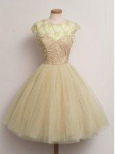 Dynamic Cap Sleeves Lace Lace Up Quinceanera Dama Dress