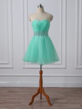 Super Apple Green Sweetheart Lace Up Beading and Ruching Prom Party Dress Sleeveless