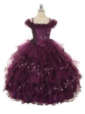  Sleeveless Ruffles and Ruffled Layers Lace Up Child Pageant Dress