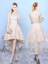 Hot Sale Sleeveless Lace Zipper Court Dresses for Sweet 16