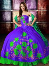  Ball Gowns 15 Quinceanera Dress Multi-color Strapless Satin Sleeveless Floor Length Lace Up