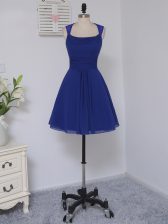  Royal Blue Court Dresses for Sweet 16 Prom and Party with Lace Straps Sleeveless Zipper