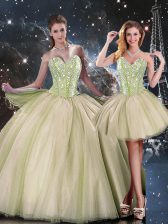 Decent Beading Vestidos de Quinceanera Multi-color Lace Up Sleeveless Floor Length