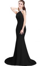  Black Sleeveless Beading Side Zipper Prom Evening Gown