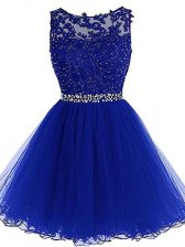  Sleeveless Beading and Lace and Appliques and Ruffles Zipper Prom Dresses