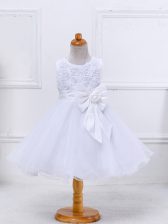  Organza Sleeveless Mini Length Little Girls Pageant Dress Wholesale and Bowknot