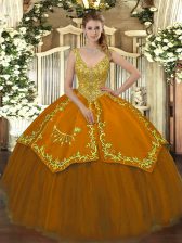 New Style Sleeveless Beading and Embroidery Zipper Quinceanera Gowns