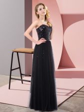 Cheap Sequins Homecoming Dress Black Lace Up Sleeveless Floor Length