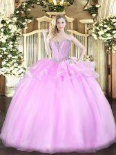 Dynamic Sleeveless Lace Up Floor Length Beading 15th Birthday Dress