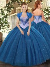 Artistic Sleeveless Lace Up Floor Length Beading and Sequins Quinceanera Gowns
