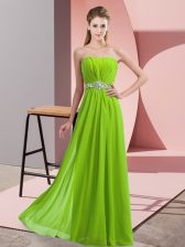  Beading Prom Evening Gown Lace Up Sleeveless Floor Length