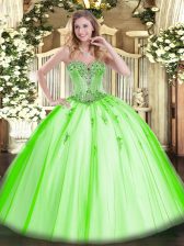Ideal Floor Length Ball Gowns Sleeveless Quinceanera Dresses Lace Up