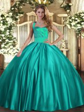  Floor Length Ball Gowns Sleeveless Turquoise 15 Quinceanera Dress Lace Up