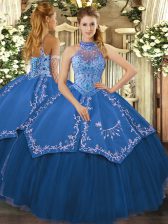  Sleeveless Beading and Embroidery Lace Up Sweet 16 Quinceanera Dress