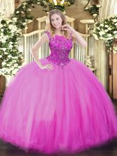 Charming Floor Length Zipper Quinceanera Dress Lilac for Military Ball and Sweet 16 and Quinceanera with Beading