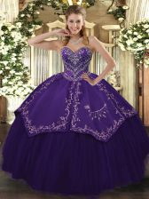  Purple Sweetheart Lace Up Pattern Sweet 16 Quinceanera Dress Sleeveless