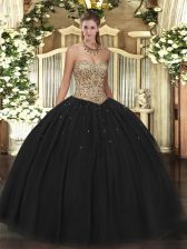 Graceful Sleeveless Beading Lace Up Ball Gown Prom Dress
