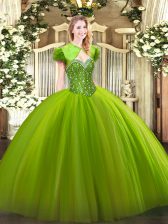  Sweetheart Neckline Beading Quinceanera Gown Sleeveless Lace Up