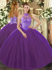 Low Price Sleeveless Lace Up Floor Length Beading and Appliques and Embroidery Quinceanera Dresses