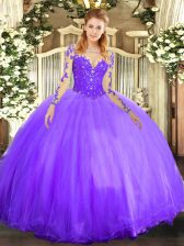 Fashion Scoop Long Sleeves Tulle 15th Birthday Dress Lace Lace Up