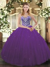  Sleeveless Beading Lace Up 15 Quinceanera Dress