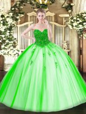  Sleeveless Tulle Lace Up 15th Birthday Dress for Military Ball and Sweet 16 and Quinceanera