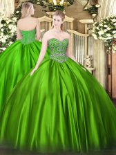  Sleeveless Satin Lace Up Sweet 16 Dresses for Military Ball and Sweet 16 and Quinceanera
