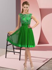  Green Scoop Neckline Appliques Prom Party Dress Sleeveless Backless