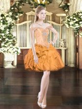 Clearance Orange Red Lace Up Off The Shoulder Beading and Ruffles Prom Dress Organza Sleeveless