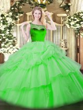 Charming Sleeveless Beading and Pick Ups Floor Length Quinceanera Dresses