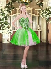 Fitting Sleeveless Tulle Lace Up Homecoming Dress for Prom and Party