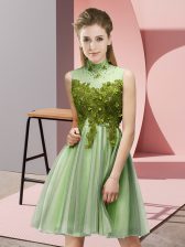 Sexy Sleeveless Tulle Lace Up Court Dresses for Sweet 16 for Prom and Party and Wedding Party
