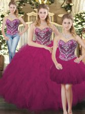 Admirable Organza Sleeveless Floor Length Sweet 16 Dresses and Beading and Ruffles